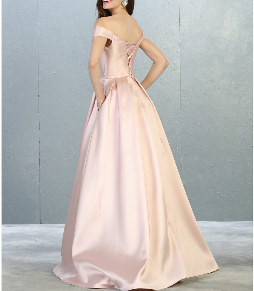 Off shoulder with beaded neckline formal ball gown long - Picture 2 of 8